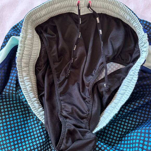 PINK by Victoria's Secret Size S Dot Green/Blue Track Shorts Lined - Picture 7 of 7